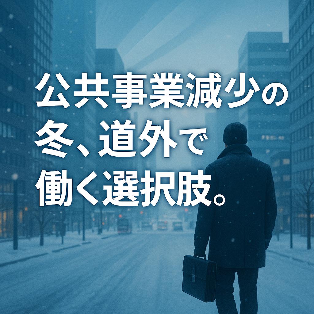 公共事業減少の冬、道外で働く選択肢。
